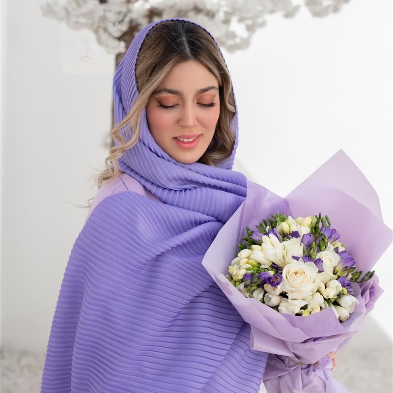 اوتلتی های 1403-شال پلیسه Orchid Bloom mix colors