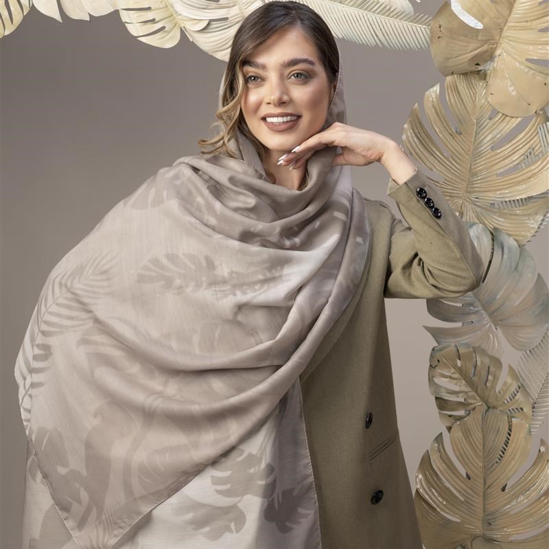 کد 306 شال ساده Palm Shadow Pale taupe