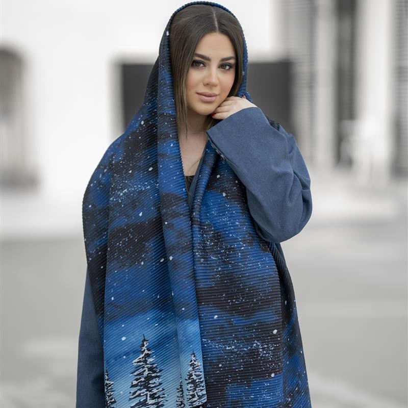 کد 401 شال پلیسه آکاردئونی Winterish mix colors