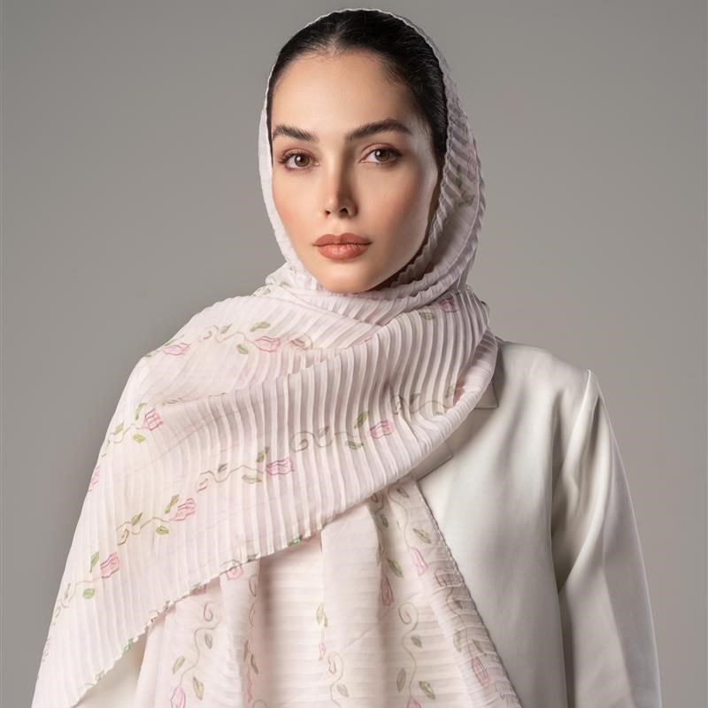 کد ۶۲ شال پلیسه Yumuşak pembe lale mix colors