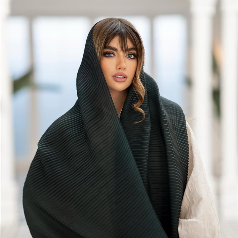 اوتلتی جدید-شال پلیسه Solo Army Green mix colors