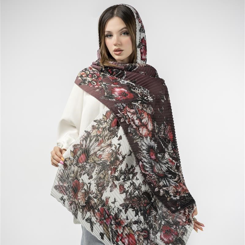 شال پلیسه911- Papillon du vin rouge mix colors
