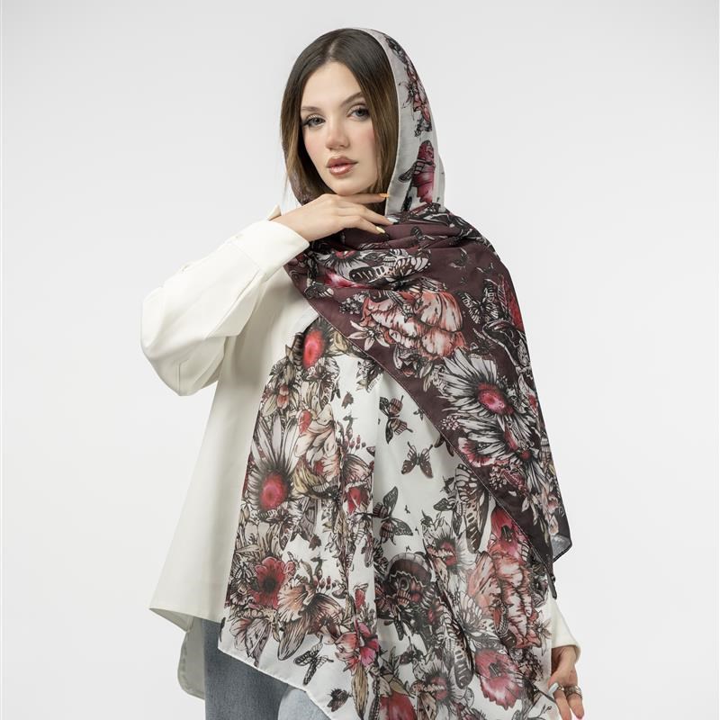 شال ساده910- Papillon du vin rouge mix colors