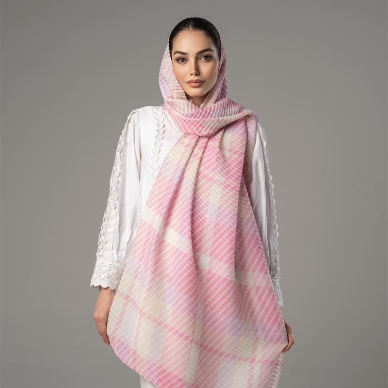 کد ۱۸ شال پلیسه Parlak sarı kareli mix colors