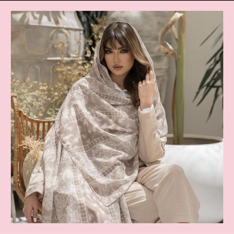 مدیوم شال ساده کرمی  ‏dentelle léopard mix colors