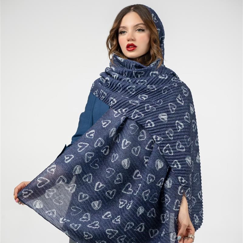 کد 953-شال پلیسه Handy Hearts Jeans mix colors