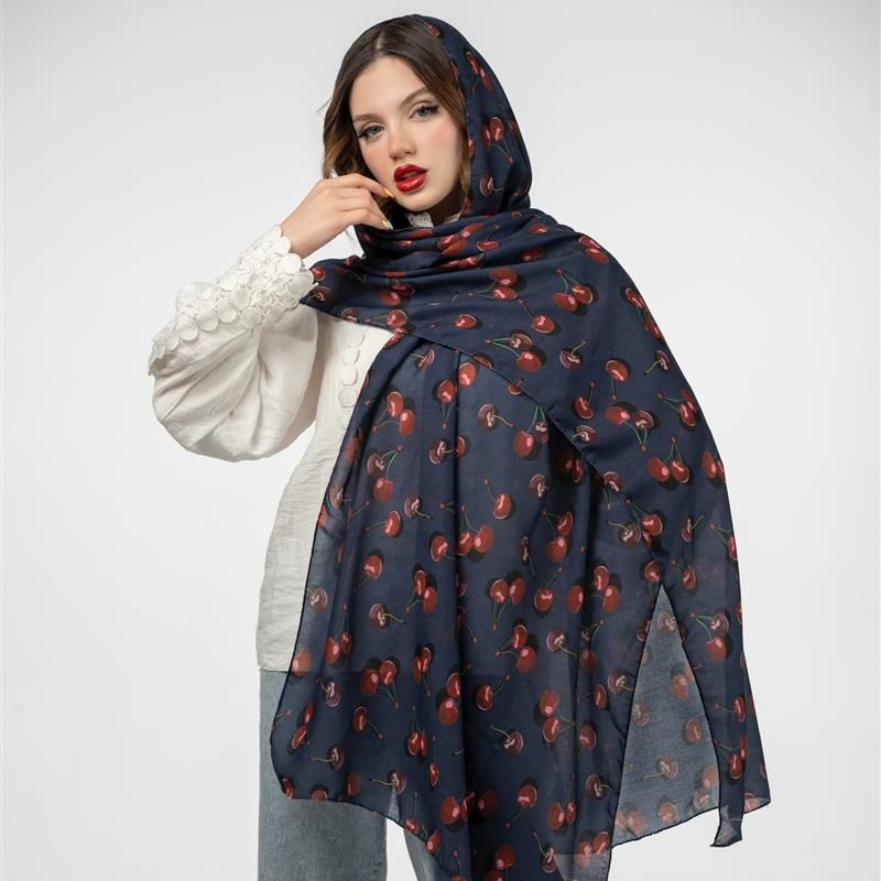 کد 958-شال ساده Cherry Redish mix colors