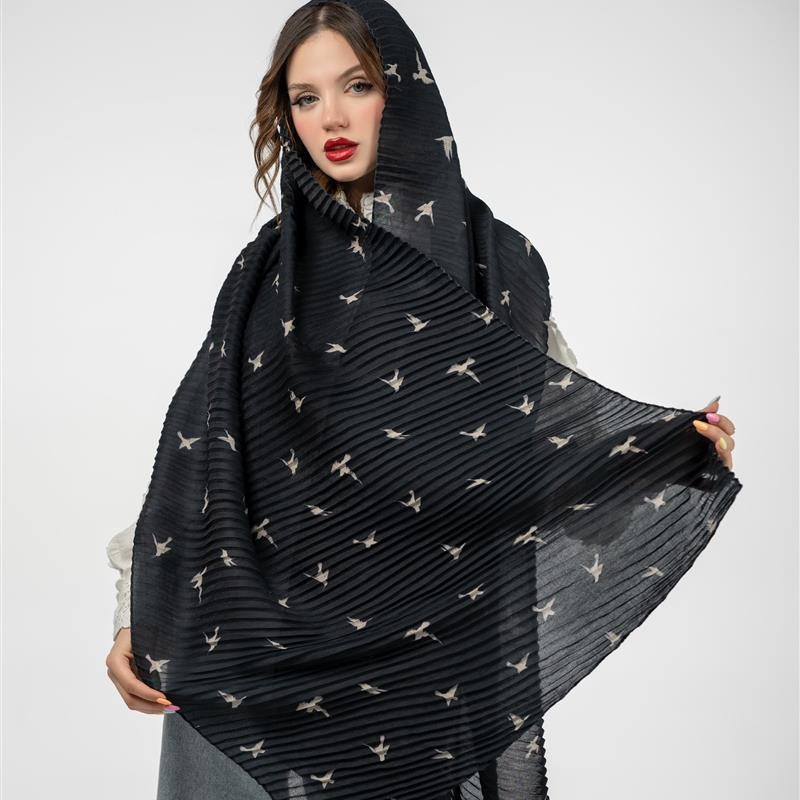 کد 963-شال پلیسه Petite hirondelle de lait mix colors