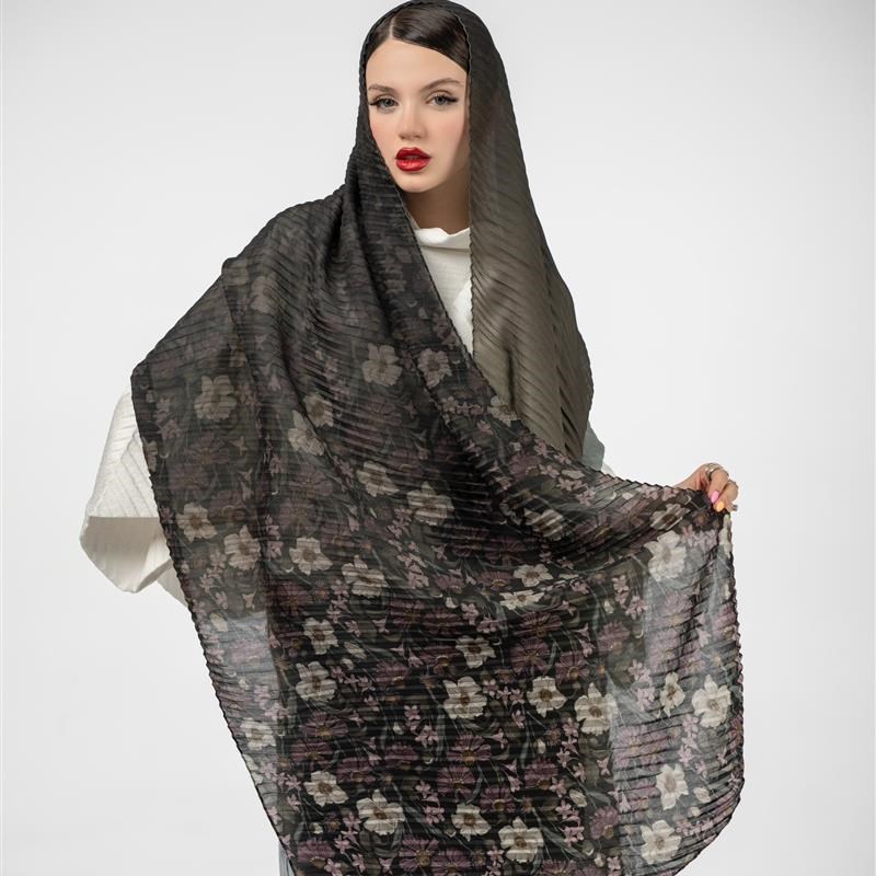 کد 921-شال پلیسه Marais fleuri mix colors