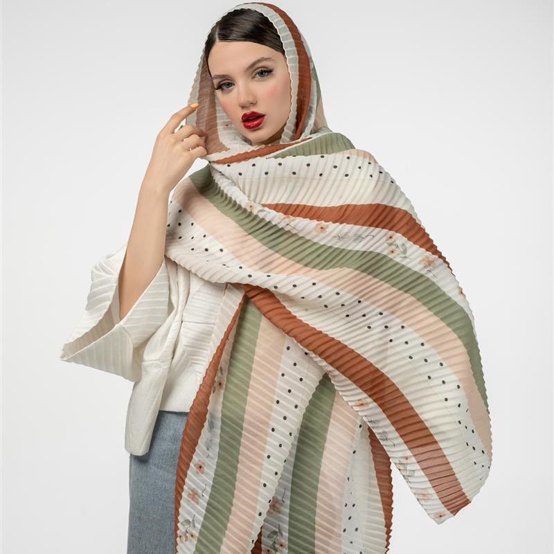 کد 931-شال پلیسه Cascade de briques mix colors