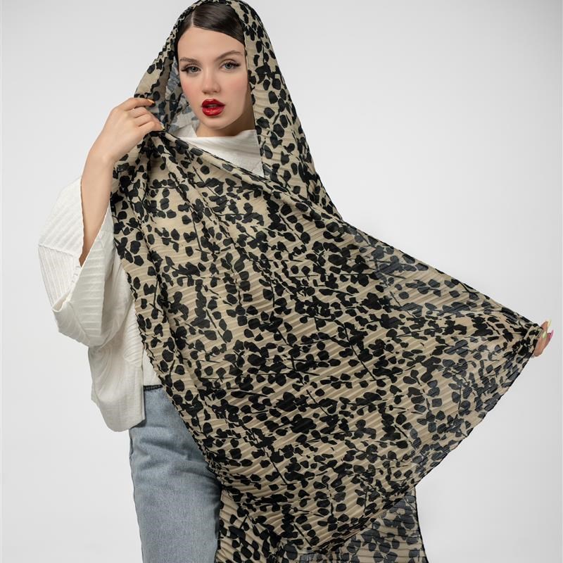 کد 905-شال پلیسه Cotons ronds noirs mix colors