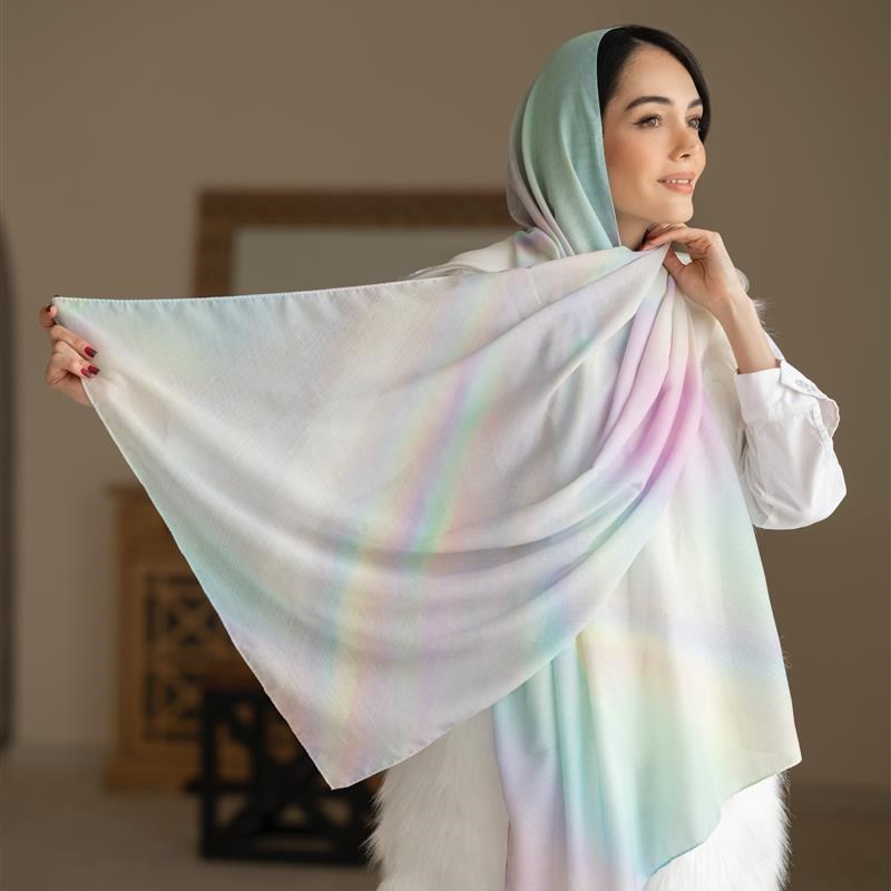 اوتلتی جدید-کد 803 شال ساده A polished rainbow mix colors
