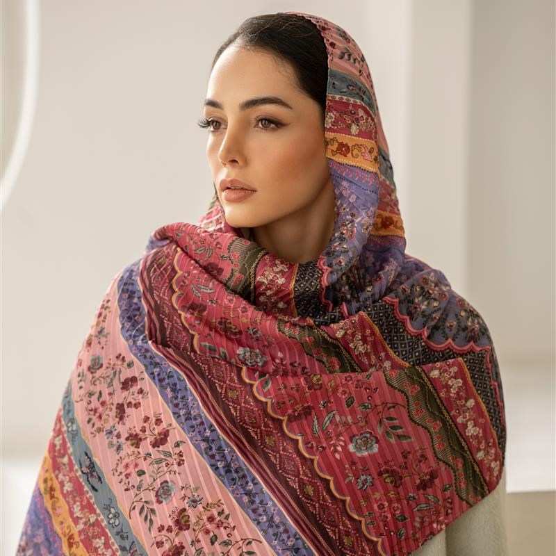 اوتلتی جدید-کد 841 شال پلیسه آکاردئونی Sedimentary mix colors