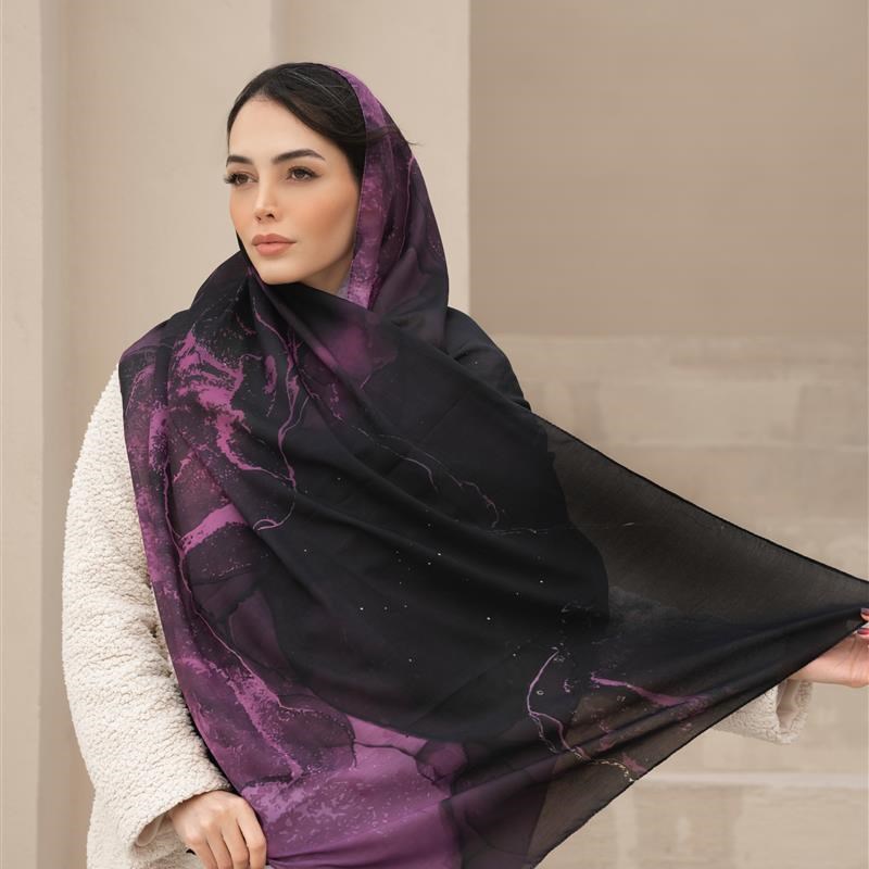 اوتلتی جدید- 825 شال ساده Stonish Burgundy mix colors