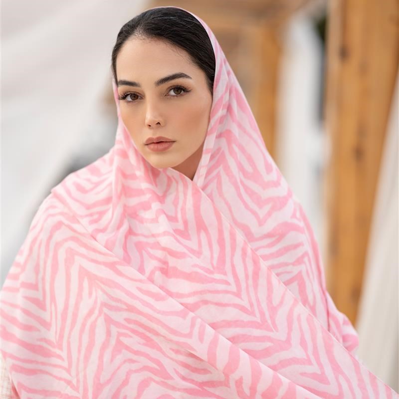 کد 828 شال ساده Pinkish Zebra mix colors